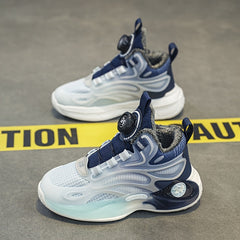 Boy's Chunky Shoes with Rotating Buckle Soft Sole Sneakers