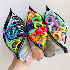 100pcs Girls High Elastic Colorful Hair Bands Women Scrunchies