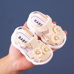 JIAGEYA Flower Decor Sandals Girls Lightweight Breathable Sandals