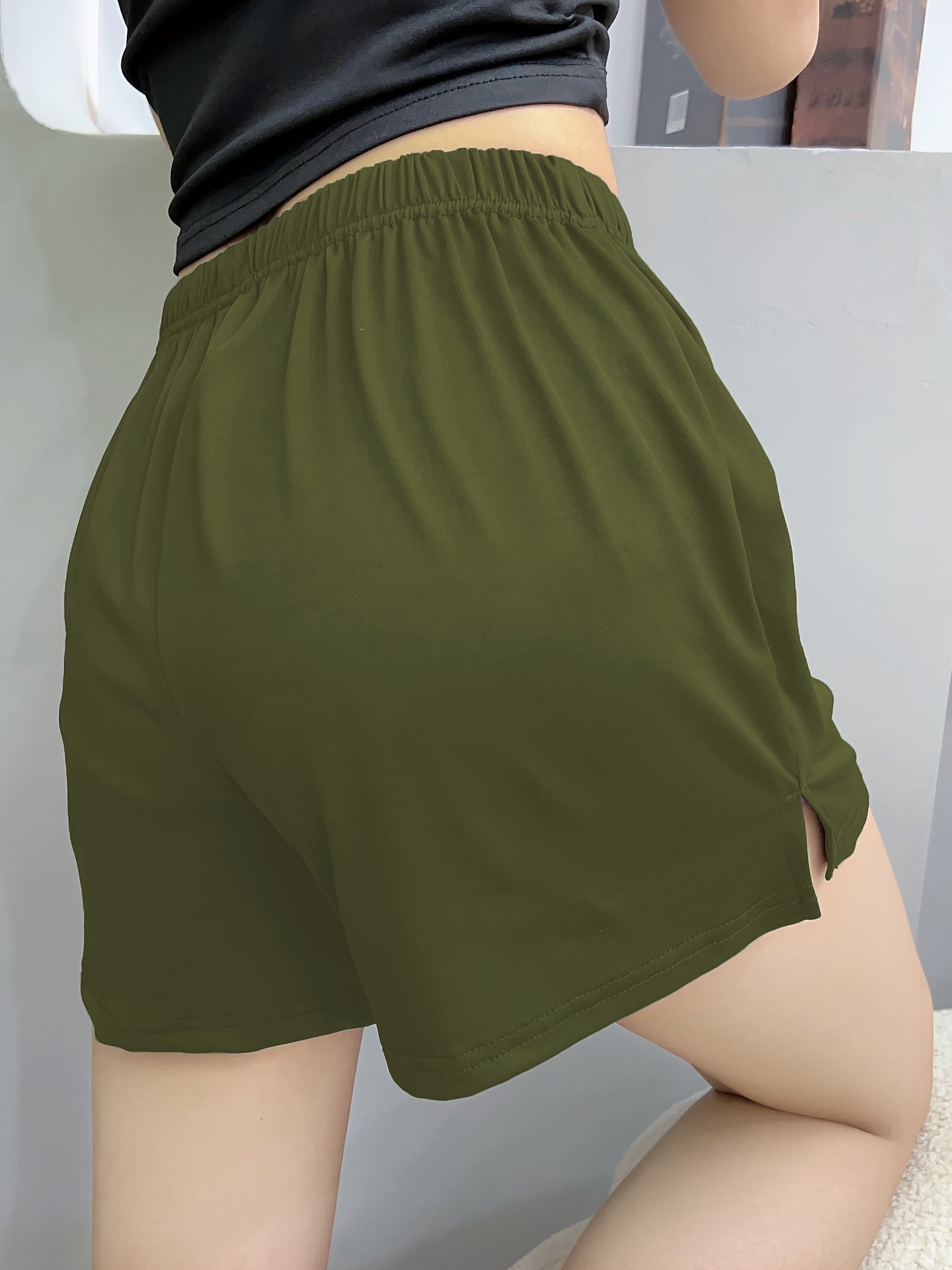 Comfy Elastic Waistband Shorts Women's Sleepwear