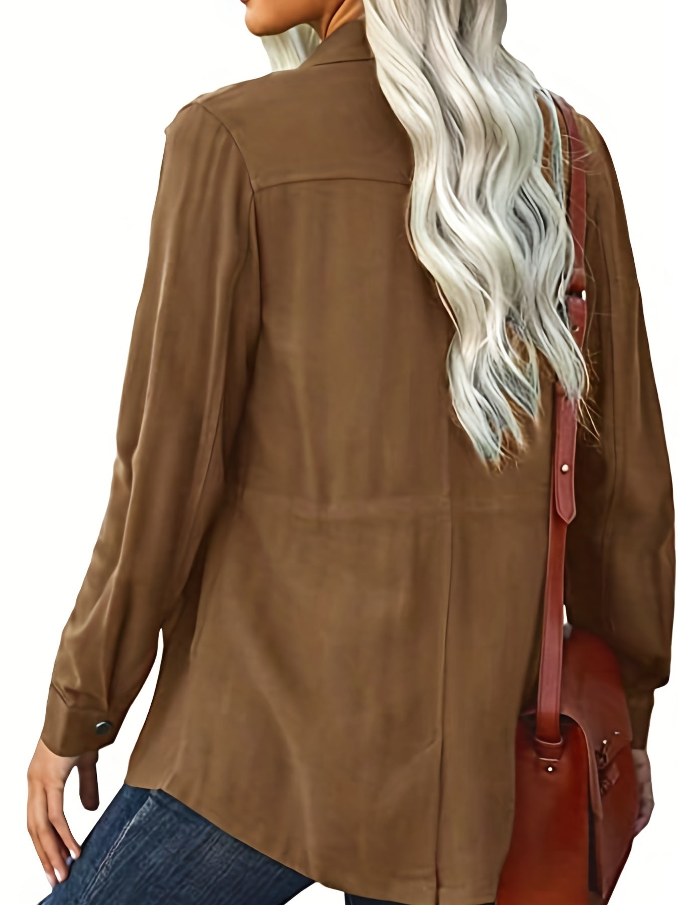 Button & Zipper Dual Pockets Jacket Fall & Winter Women's Clothing