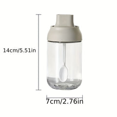 Clean & Hygienic Seasoning Bottle with Spoon Lid Salt Jar Set