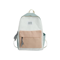 Colorful Stitching Canvas Backpack for Women and Girls