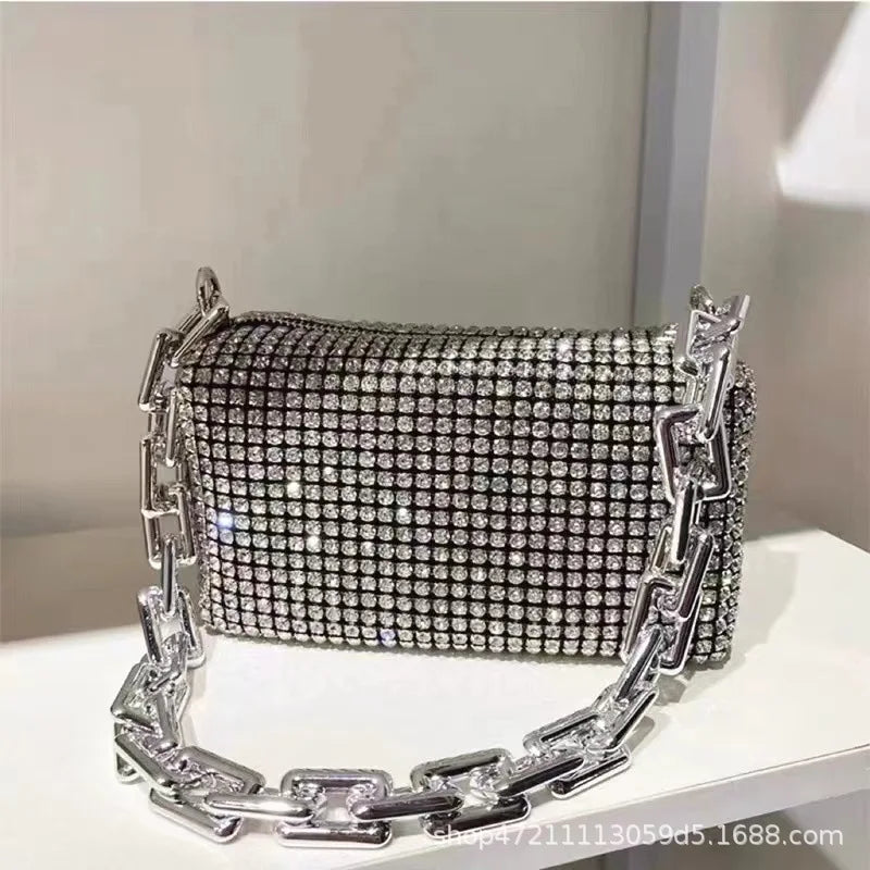 Casual Full Diamond Crossbody Bag for Women, Purses and Handbags, Dinner Bag
