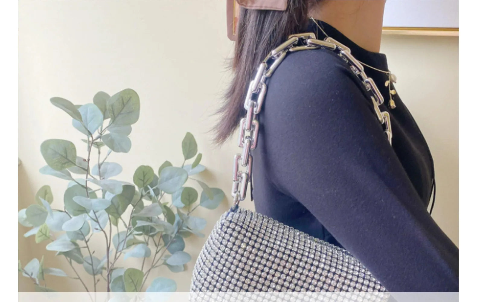 Casual Full Diamond Crossbody Bag for Women, Purses and Handbags, Dinner Bag