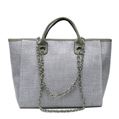 Casual Canvas Tote Chains Shoulder Bags for Women