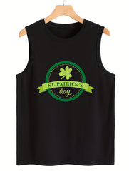 Leaf & Letter Print Sleeveless Sports Vest Women's Activewear