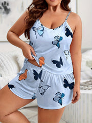 Cherry Print Cami Top & Shorts Pajama Set