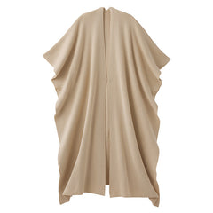 Apricot Cotton Knitted Shawls Long Wraps Scarf Windproof Warm Cape