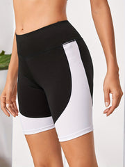 Contrast Stitching Casual Shorts Slim Fit Yoga Fitness Workout Legging