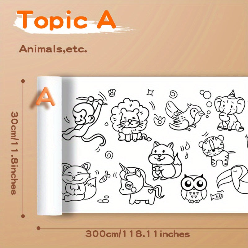 Large Coloring Poster Roll Paper for DIY Painting - Ideal Gift for Class