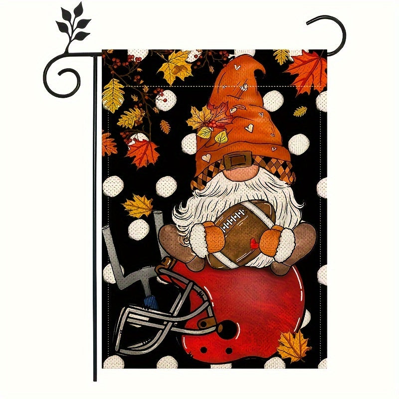 Fall Football Gnome Garden Flag Thanksgiving Sports Game Yard Flag