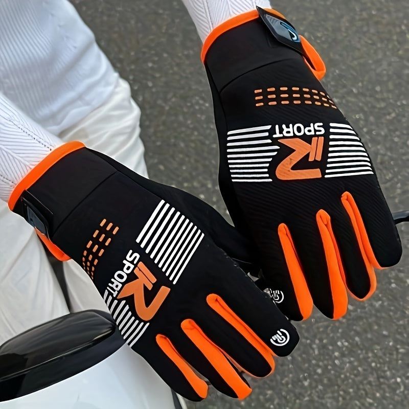 Windproof Cycling Gloves Autumn Winter Sport Full Finger Gloves Anti Slip Warm