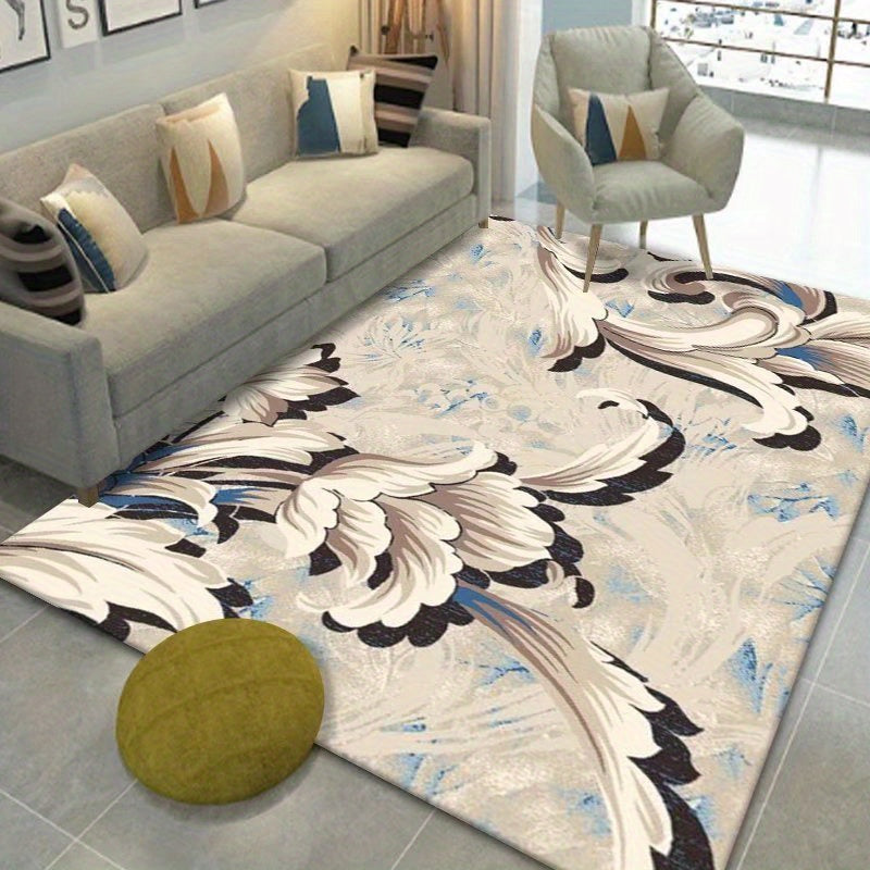 Vintage Floral Area Rug Soft Non Slip TPR Base Carpet