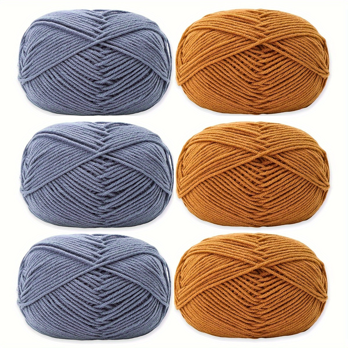 6pcs 4 Medium Worsted Crochet Yarn 100% Acrylic Soft Yarn DIY Knitting 50g