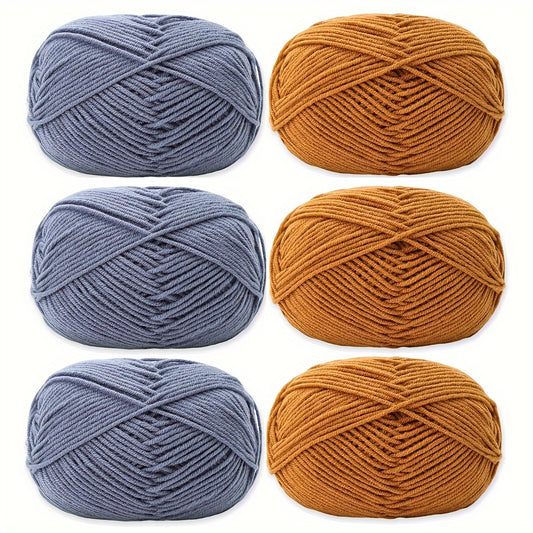 6pcs 4 Medium Worsted Crochet Yarn 100% Acrylic Soft Yarn DIY Knitting 50g