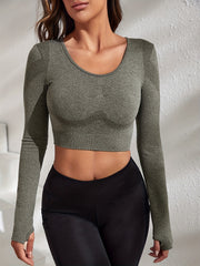 Women's Yoga Top with Thumb Hole - Comfortable Activewear