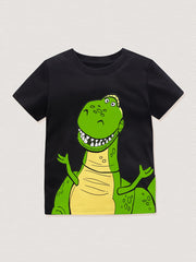 Dinosaur Print Cotton T-shirt for Kids