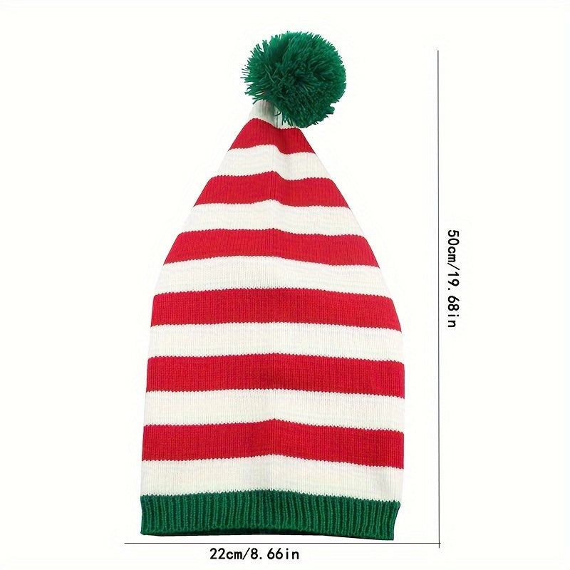 Christmas Knitted Hat Santa Red And Green Crochet Christmas Necessities