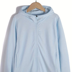 Boys Zip Up Hooded Jacket Sun Protection Lightweight Spring/Autumn Sports Clothe