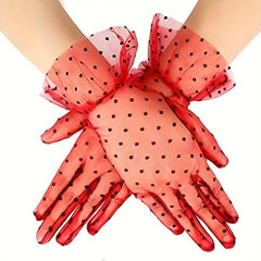 D EXCEED 1 Pair Ladies Lace Gloves Short Summer Floral Wedding Tea Gloves