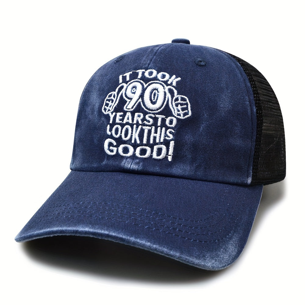 90s Embroidery Vintage Baseball Cap Distressed Cotton Sun Hat