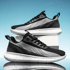 Men's Casual Breathable Woven Lace up Sneakers