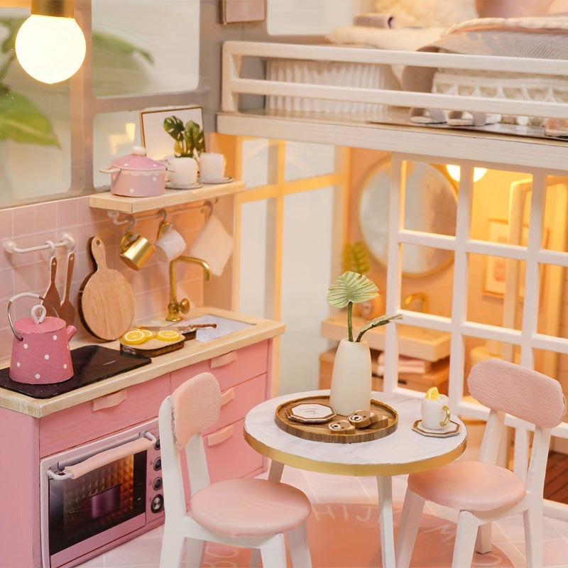DIY Dollhouse 3D Puzzle Model with Furniture - Princess Bedroom Decor