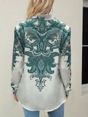 Vintage Graphic Print Button Shirt for Women