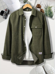 Men's Casual Long Sleeve Button Up Shirt With Pocket