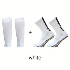 2pairs Outdoor Sports Football Socks & Calf Sleeves Set