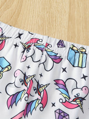 3pcs Girls' Bike Shorts with Cartoon Print Regular Fit Comfy Shorts