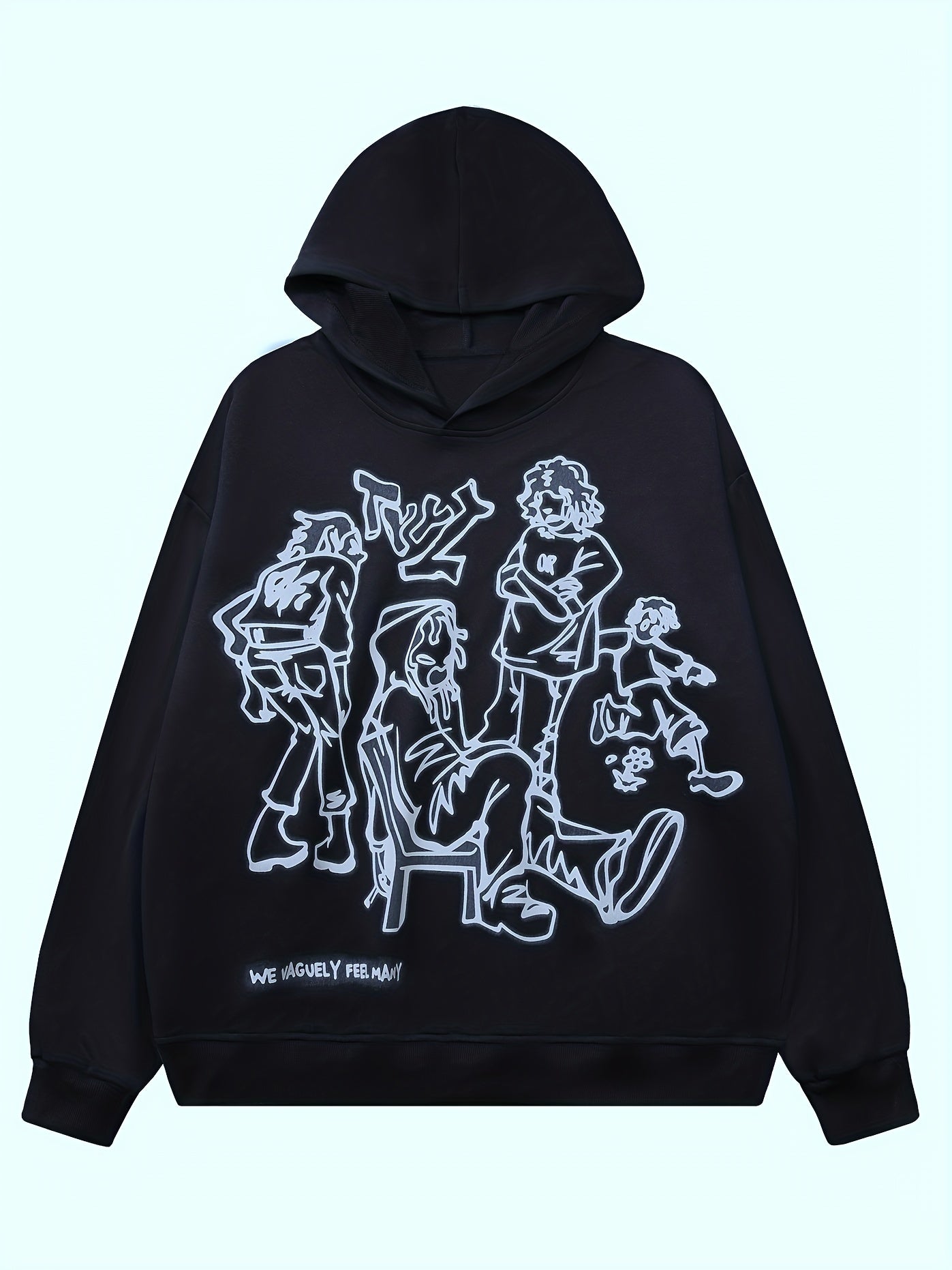 Cartoon Graphic Print Hoodie Sweatshirt Women