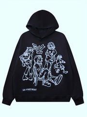 Cartoon Graphic Print Hoodie Sweatshirt Women
