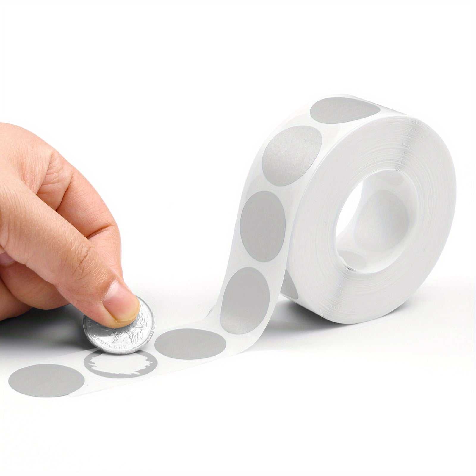 300pcs Round Scratch Label Stickers Self Adhesive Silvery