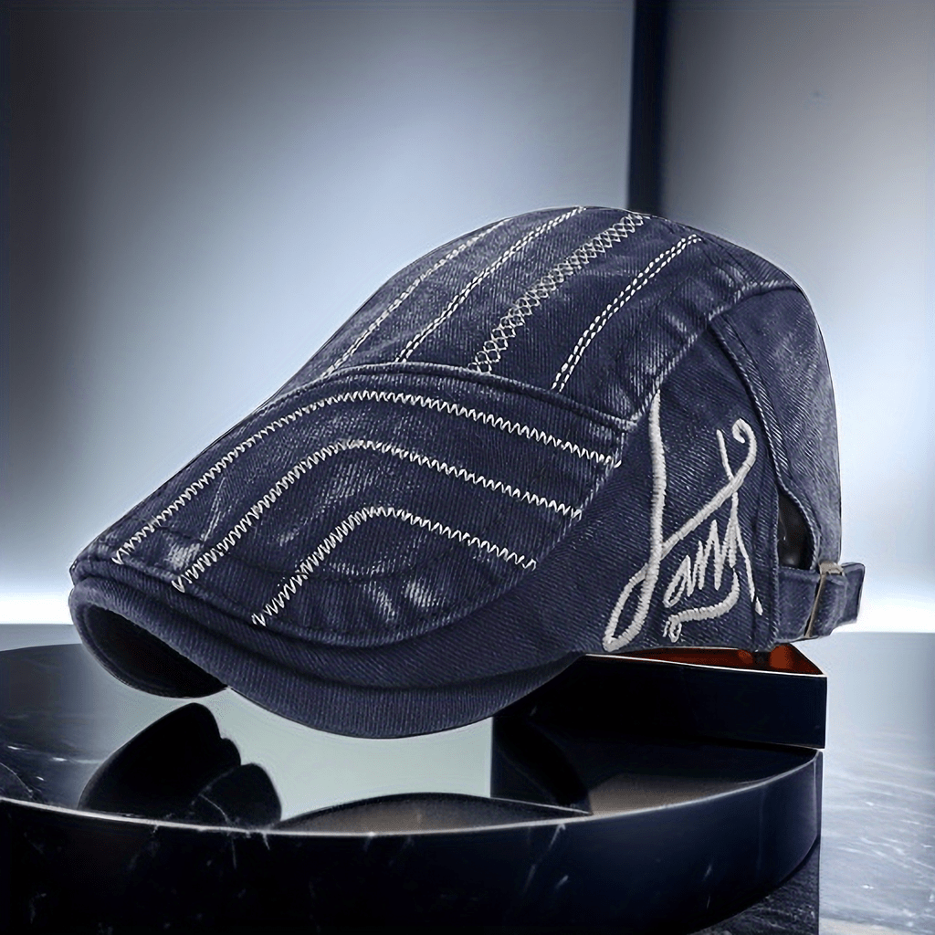 Men's Denim Peaker Cap for All Seasons
