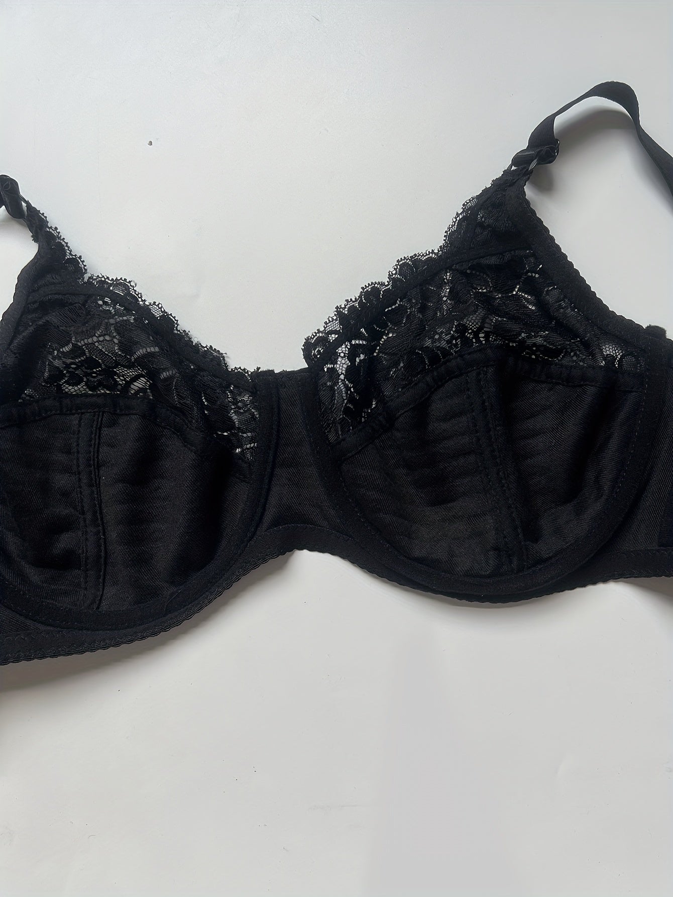 Women's Mini Bow Knot Lace Striped Underwire Bra Plus Size