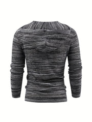 Men's Knitted Hoodie Casual Streetwear Pullover Hooded Sweatshirt