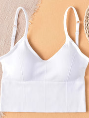 3pc Solid Sports Bras Comfy & Breathable Push Up Bra