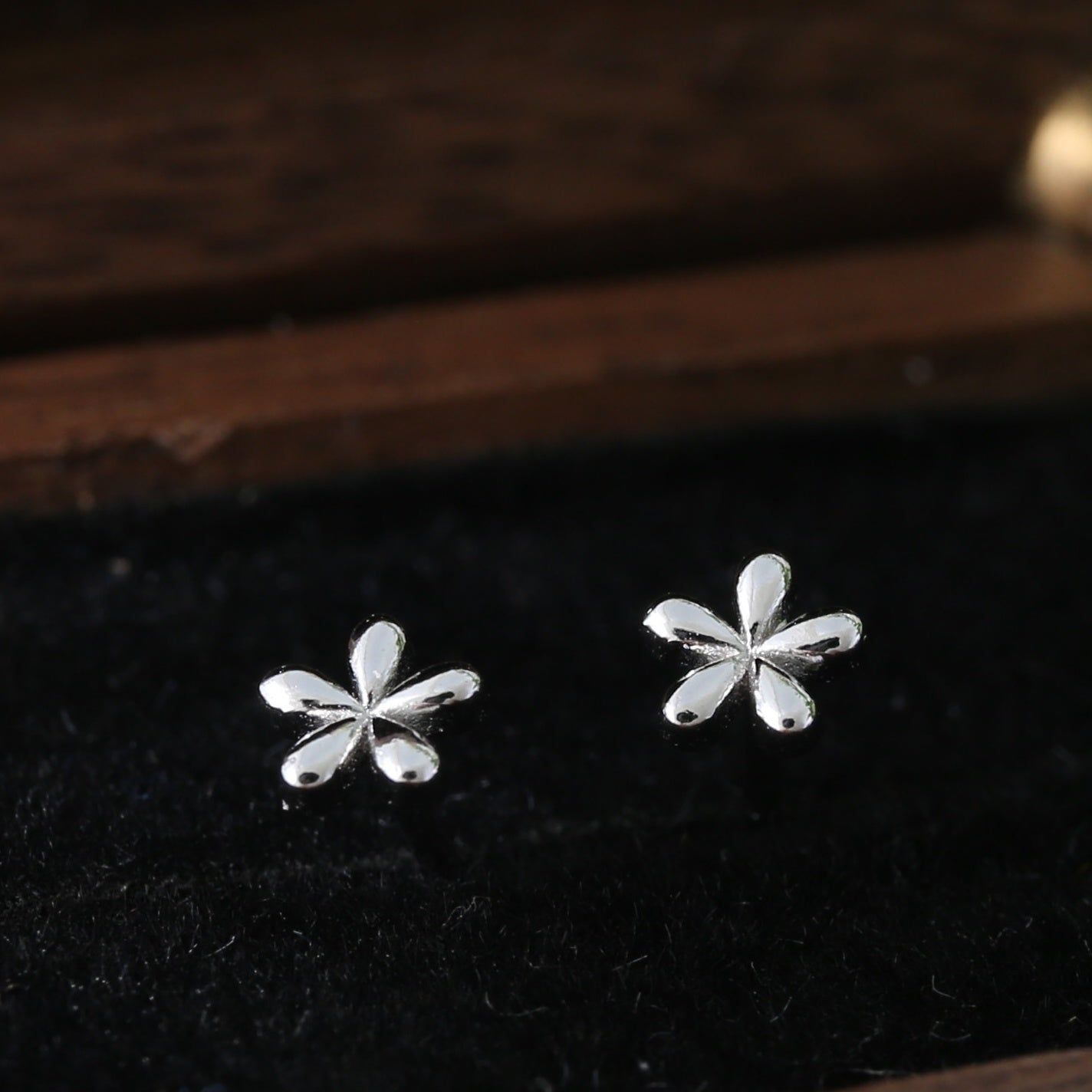 925 Silver Flower Stud Earrings for Teen Girls