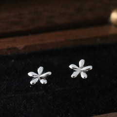 925 Silver Flower Stud Earrings for Teen Girls