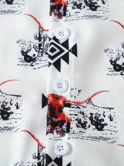 Boys Bull Print Shirt Summer Kids Clothes