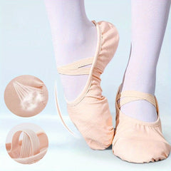 Kids Solid Dance Shoes Soft Sole Training Ballet Shoes