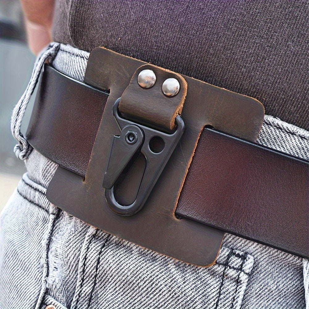 Cowhide Leather Keychain for Outdoor Travel