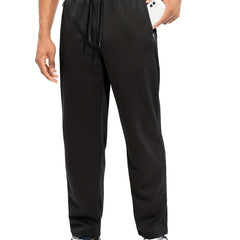 Men's Solid Quick Dry Training Jogger Sweatpants Zipper Pocket