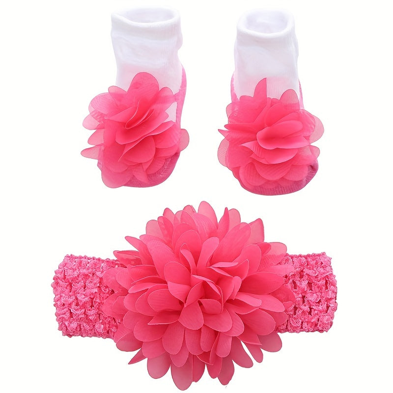 3pcs Girls Socks & Headband Set for Kids Infant Toddlers