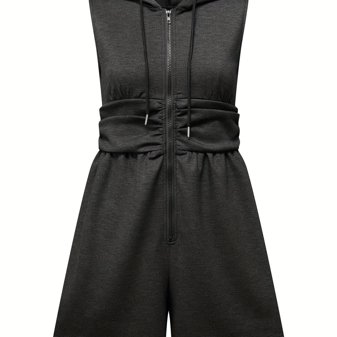 Casual Drawstring Hooded Romper Jumpsuit Women's Clothing