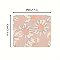 Pink Floral Small Desktop Mouse Pad Office Home Computer Accessories
