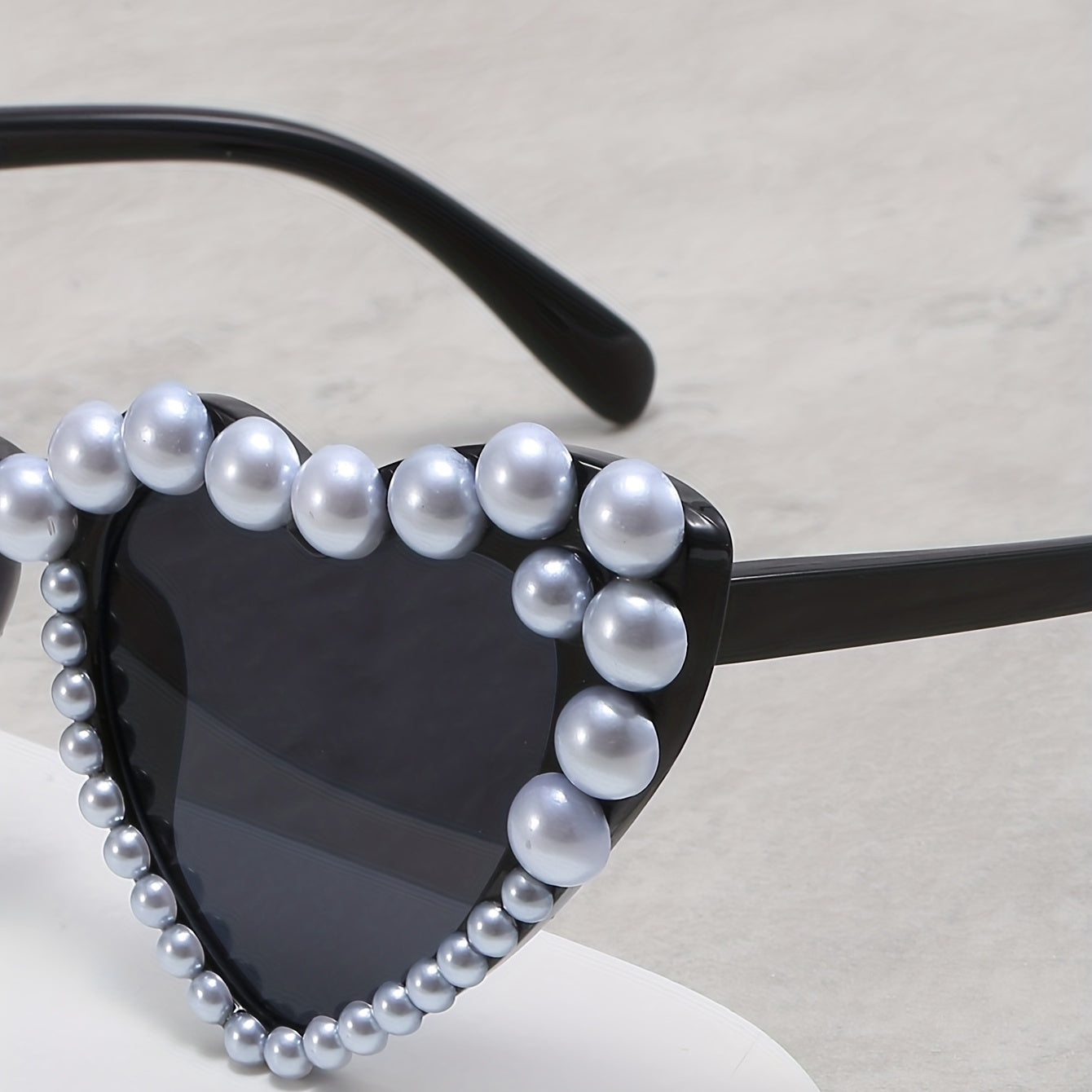 Heart Sunglasses Faux Pearl Love Theme UV400