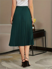 Pleated High Waist Casual Skirt for Women